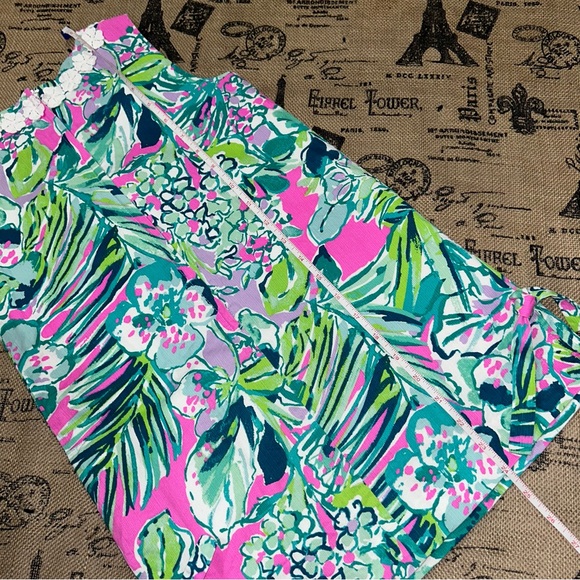 Lilly Pulitzer Little Girl’S Green/Multi Palm Beach Shift Dress Size 7 - Picture 14 of 15